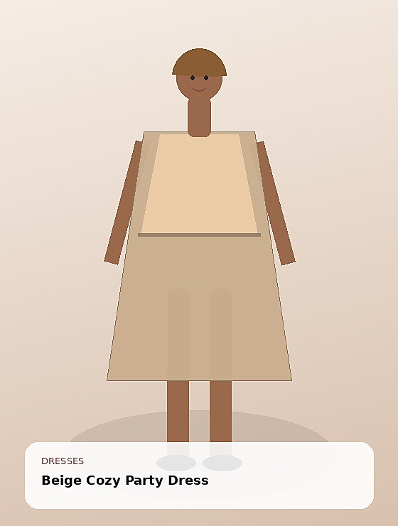 Beige Cozy Party Dress