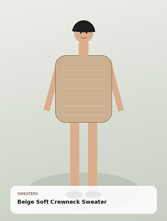 Beige Soft Crewneck Sweater