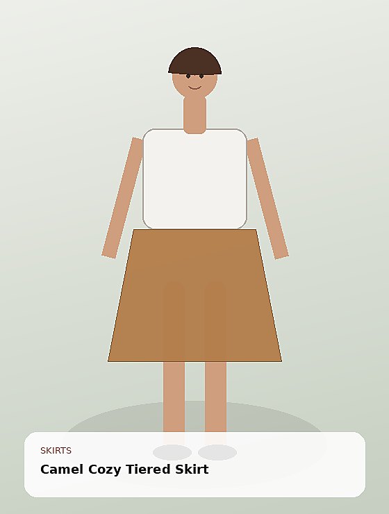 Camel Cozy Tiered Skirt