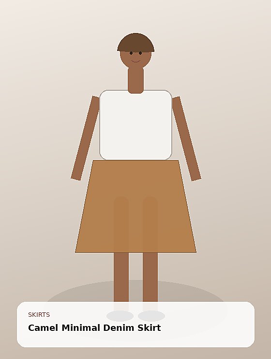 Camel Minimal Denim Skirt