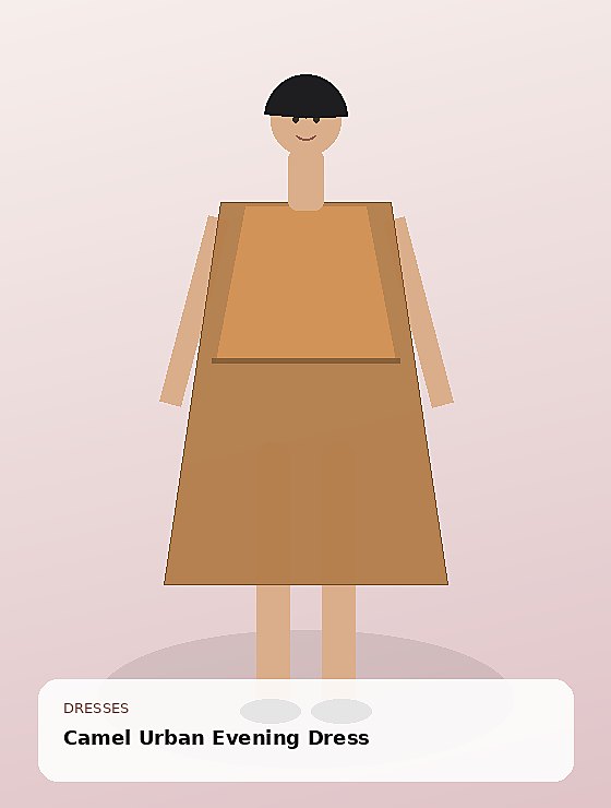Camel Urban Evening Dress