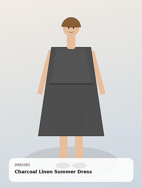 Charcoal Linen Summer Dress