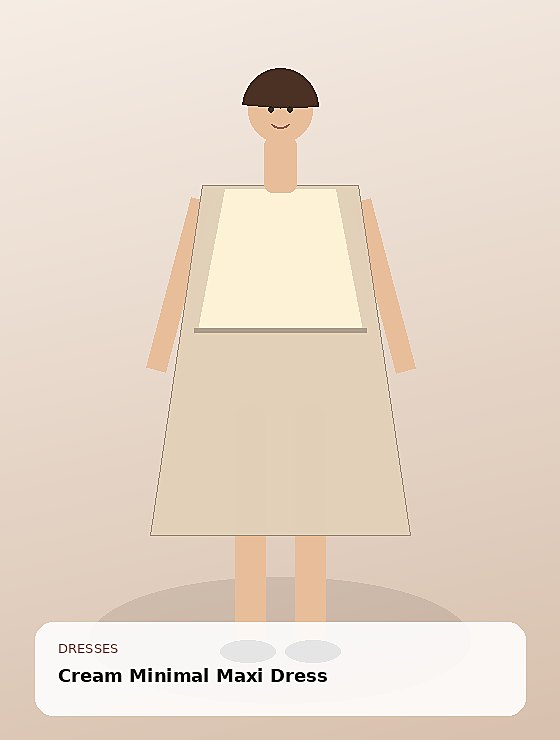 Cream Minimal Maxi Dress