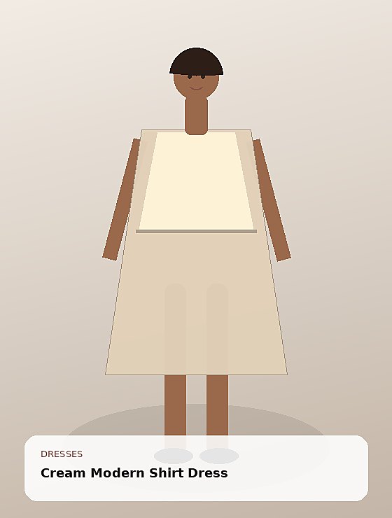 Cream Modern Shirt Dress