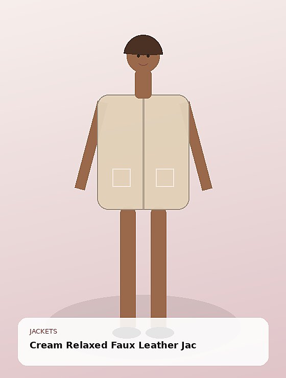 Cream Relaxed Faux Leather Jacket