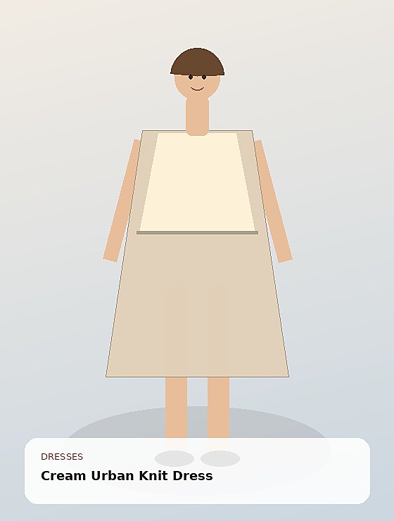 Cream Urban Knit Dress