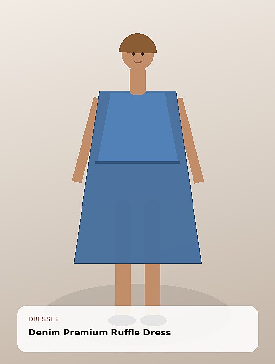 Denim Premium Ruffle Dress