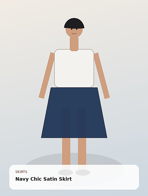 Navy Chic Satin Skirt