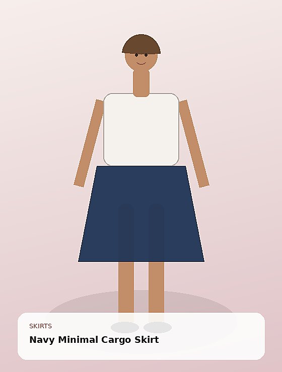 Navy Minimal Cargo Skirt