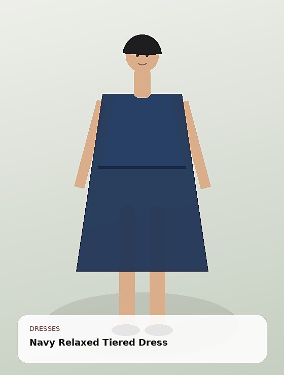 Navy Relaxed Tiered Dress