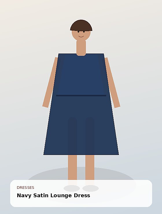 Navy Satin Lounge Dress