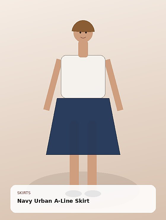 Navy Urban A-Line Skirt
