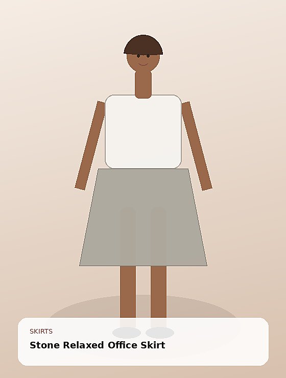 Stone Relaxed Office Skirt